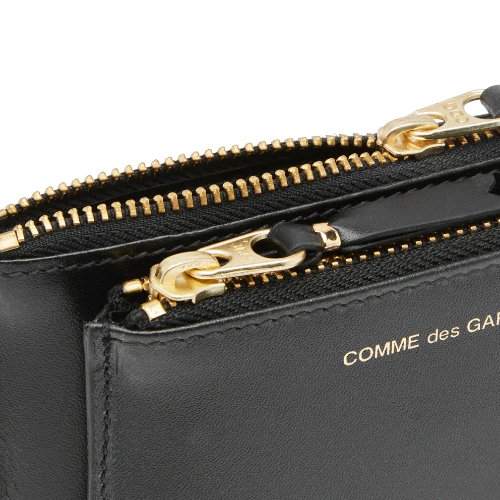 Comme des Garçons Wallets - "Outside Pocket Zip Pouch" Black Wallet - Image 4